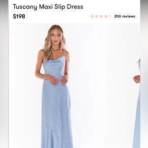 Tuscany Blue Maxi Slip Dress - Small, Titanium Blue